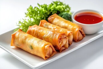 Poster - Crispy Spring Rolls with Sweet and Sour Sauce