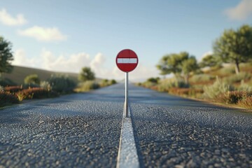 ai generative forbidden road sign