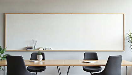 Wall Mural - An office with a whiteboard, markers, and office chairs High quality images