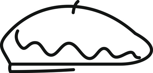 Simple line drawing of a french hat representing french culture