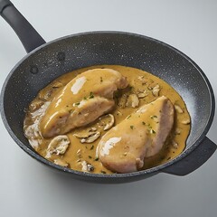 Wall Mural - chicken marsala with raw mushrooms