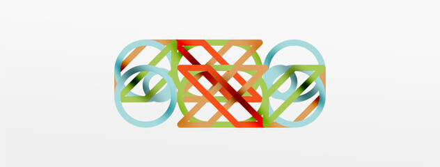 Aufkleber - Abstract background - colorful circle lines technology or business digital template