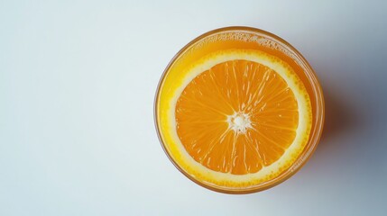 Sticker - A glass of orange juice with a slice of orange in it