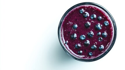 Sticker - A glass of blueberry juice with blueberries floating in it