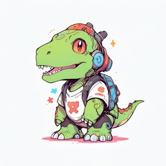 Sticker - Cute Dinosaur Illustration