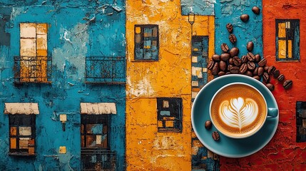 A vibrant collage celebrating the beauty of coffee culture, featuring coffee beans, latte art, and cozy cafe scenes.