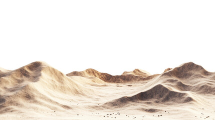 Rolling dunes under a bright sky isolated on transparent background