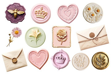Wall Mural - png vintage sealing wax set, transparent background