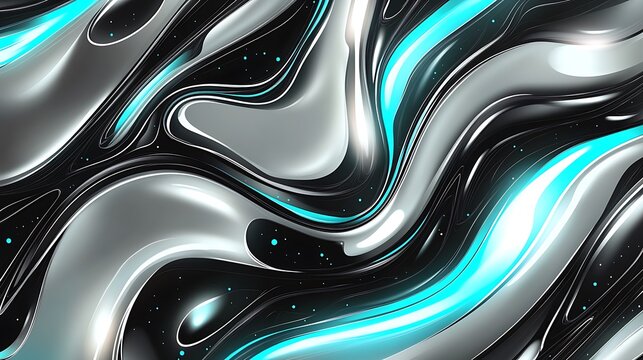 Abstract Blue and Black Swirls