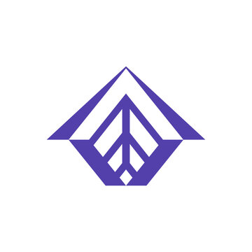triangle tree brand logo, symbolizing growth vector, stability, perfect for corporate.