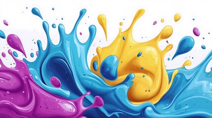 Wall Mural - Colorful Paint Splatter Abstract Background