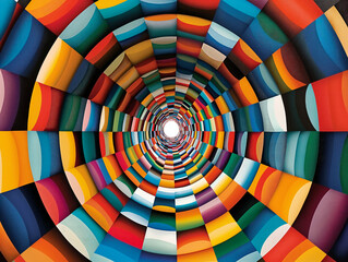 Wall Mural - A colorful spiral with many different colored squares. The colors are bright and vibrant, creating a sense of energy and excitement. The spiral shape adds a sense of movement and flow to the image