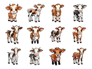 Wall Mural - Cute cow clipart design illustration