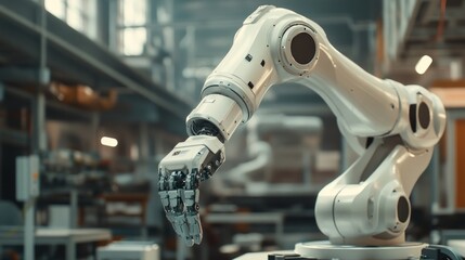 Wall Mural - Robotic Arm in Industrial Setting