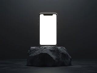 Sticker - Smartphone on Stone Platform