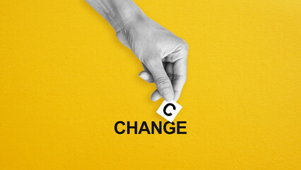 Poster - Change into Chance in a conceptual image as Choices, Chances, Changes concept