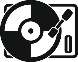 Poster - vinyl record player playing music icon in simple style isolated on white background