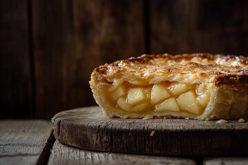 Canvas Print - Apple Pie on Rustic Wood