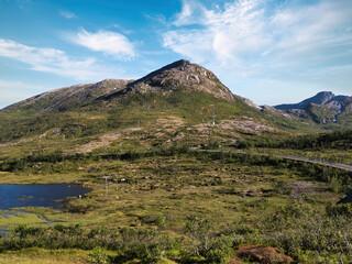 Mountain landscape in Arctic Norway, on the island of Senja