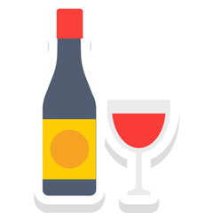 Poster - Drink sticker vector icon in isolated background 