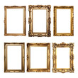 © Rawpixel.com - PNG vintage gold frame design element set, transparent background