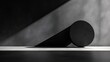 © Nottenaj - A minimalist composition of a single 3D shape, casting a long shadow and creating a dramatic contrast against a plain background.