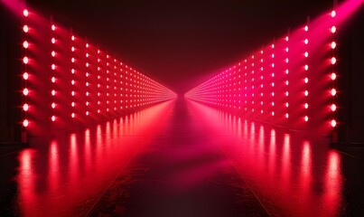 glamorous runway illumination, a realistic vector illustration showcasing a high-fashion runway with