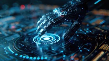 Poster - Robotic Hand Interacting with Futuristic Interface