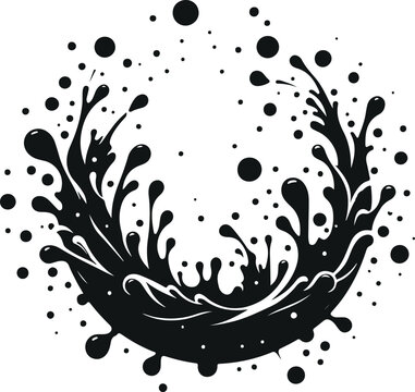Minimal Water Splash Vector Silhouette