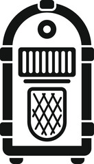 Poster - simple vector icon of a jukebox playing music, isolated over a white background