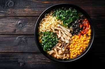 Canvas Print - Delicious and Colorful Ramen Bowl