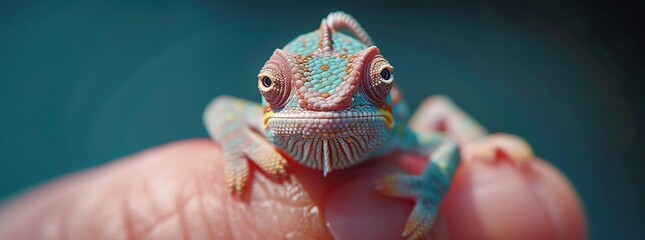 Canvas Print - Curious Chameleon Close-Up