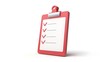 © Gary - 3d Clipboard, checklist symbol. Assignment target icon. Project task management and effective time planning tools. 3d rendering. Vector illustration, white background