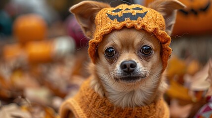 Poster - Cute Chihuahua Dressed for Halloween