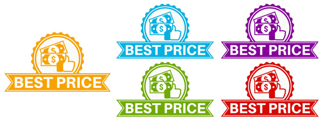 Wall Mural - set best price icon. affordable price sign labels template design vector illustration