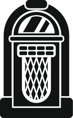 Poster - Black and white icon of a vintage jukebox playing music