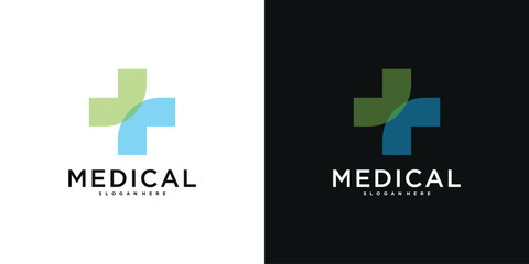 Poster - Medical health services symbol logo design. Premium Vector