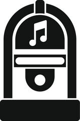 Poster - Simple vector icon of a jukebox playing a song, isolated on a white background