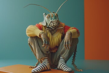 Canvas Print - A Grasshopper in Human Form