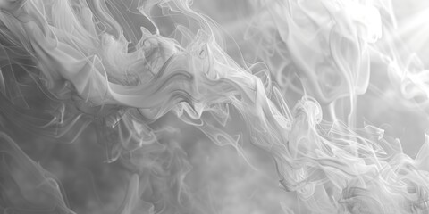 Sticker - Abstract Smoke, Vapor, White, Grey Background.