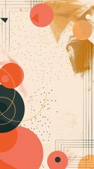 Poster - Abstract geometric shapes in warm tones.