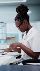 Poster - Sad Unhappy African American Doctor