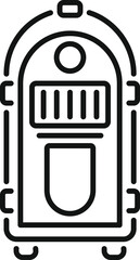 Canvas Print - Simple line art icon of a jukebox with a classic design standing on wheels