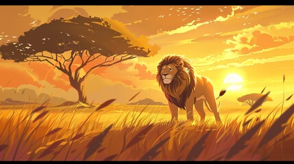 Poster - Lion majestic wallpaper