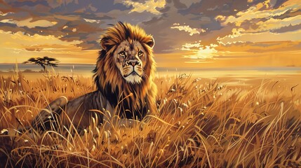 Poster - Lion majestic wallpaper