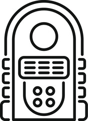 Sticker - Line art vector icon of a vintage radio receiver playing music