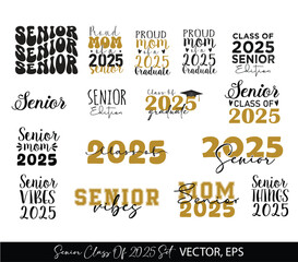 Poster - class of 2025 Graduation Quote Class Of 2025 Graduation retro vintage typography sublimation SVG on white background