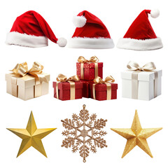 Poster - PNG Christmas ornaments design element set, transparent background