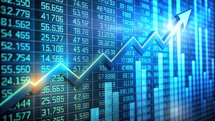 Aufkleber - Stock photo concept of increasing stock prices for financial success, financial, growth, profit, success, investment