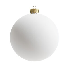 Wall Mural - white christmas ball 3d render icon isolated on transparent background cutout